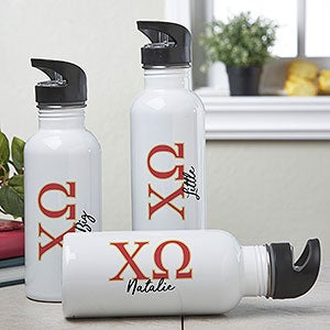 0 Personalized Chi Omega Water Bottle