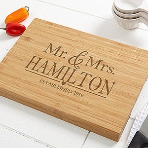 Wedding Couple 14x18 Personalized Bamboo Cutting Board