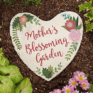 Mom's Blossoming Garden Large Personalized Garden Stone
