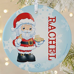 1 Sided Large Precious Moments Personalized Santa Ornament