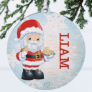 1 Sided Wood Precious Moments Personalized Santa Ornament