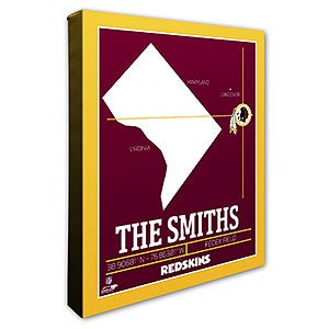 Washington Redskins Personalized NFL Wall Art