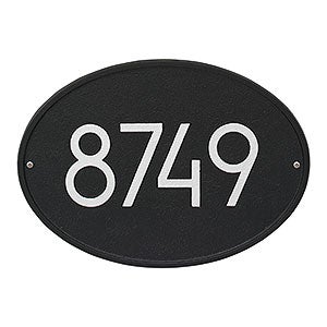Hawthorne Personalized Modern Address Plaque - Black & Silver