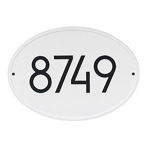 Hawthorne Personalized Modern Address Plaque - White & Black