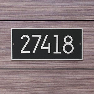 Hartford Personalized Aluminum Address Plaque - Black Silver