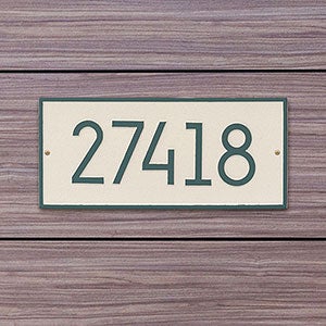 Hartford Personalized Aluminum Address Plaque - Coastal Green