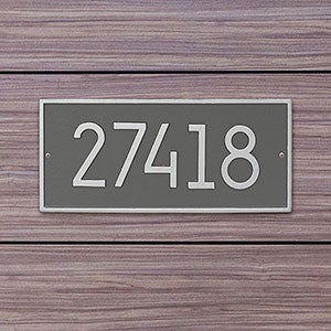 Hartford Personalized Aluminum Address Plaque - Pewter & Silver