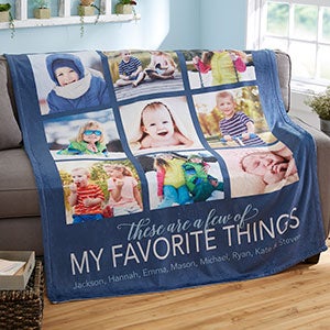 My Favorite Things Personalized 50x60 Fleece Photo Blanket