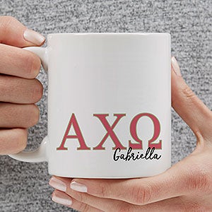 0 Alpha Chi Omega Personalized Greek Letter Coffee Mug - White