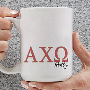 0 Alpha Chi Omega Personalized Greek Letter Coffee Large Mug