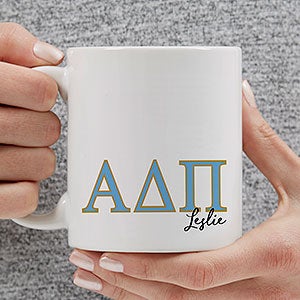 0 Alpha Delta Pi Personalized Greek Letter Coffee Mug - White