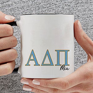 0 Alpha Delta Pi Personalized Greek Letter Coffee Mug - Black