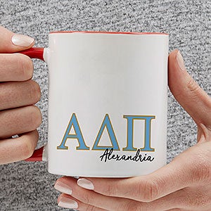 0 Alpha Delta Pi Personalized Greek Letter Coffee Mug - Red