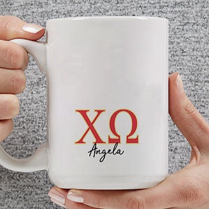 0 Chi Omega Personalized Greek Letter Large Coffee Mug