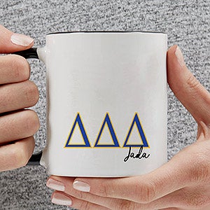 0 Tri Delta Personalized Greek Letter Coffee Mug - Black