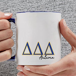 0 Tri Delta Personalized Greek Letter Coffee Mug - Blue