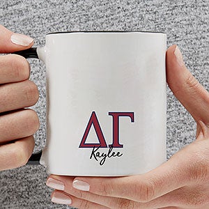 0 Delta Gamma Personalized Greek Letter Coffee Mug - Black