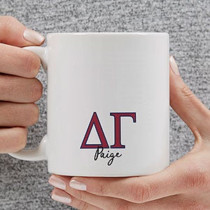 0 Delta Gamma Personalized Greek Letter Coffee Mug - White