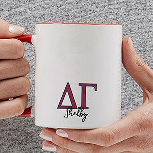 0 Delta Gamma Personalized Greek Letter Coffee Mug - Red