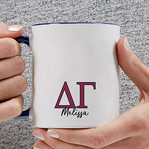0 Delta Gamma Personalized Greek Letter Coffee Mug - Blue