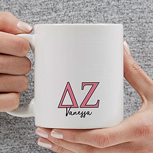 0 Delta Zeta Personalized Greek Letter Coffee Mug - White