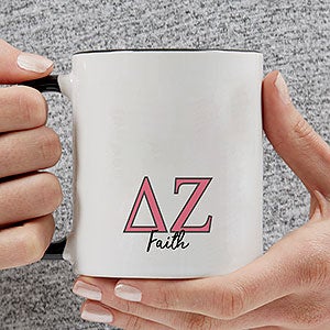 0 Delta Zeta Personalized Greek Letter Coffee Mug - Black