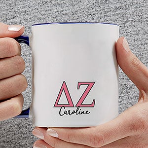 0 Delta Zeta Personalized Greek Letter Coffee Mug - Blue