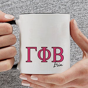 0 Gamma Phi Beta Personalized Greek Letter Coffee Mug - Black