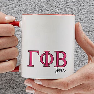 0 Gamma Phi Beta Personalized Greek Letter Coffee Mug - Red