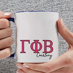 0 Gamma Phi Beta Personalized Greek Letter Coffee Mug - Blue