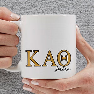 0 Kappa Alpha Theta Personalized Greek Letter Coffee Mug - White
