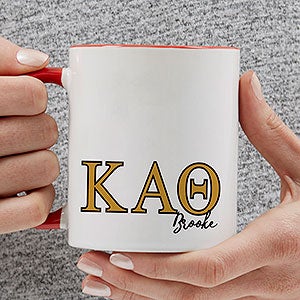 0 Kappa Alpha Theta Personalized Greek Letter Coffee Mug - Red