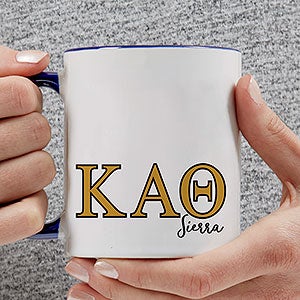 0 Kappa Alpha Theta Personalized Greek Letter Coffee Mug - Blue