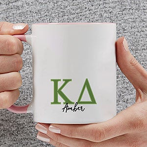 0 Kappa Delta Personalized Greek Letter Coffee Mug - Pink