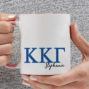 0 Kappa Kappa Gamma Personalized Greek Letter Coffee Mug - Pink