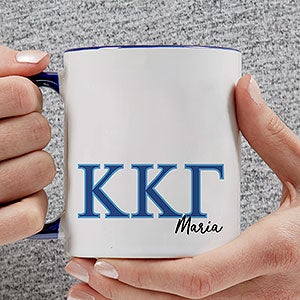 0 Kappa Kappa Gamma Personalized Greek Letter Coffee Mug - Blue
