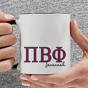 0 Pi Beta Phi Personalized Greek Letter Coffee Mug - Black