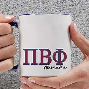 0 Pi Beta Phi Personalized Greek Letter Coffee Mug - Blue