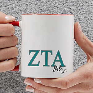 0 Zeta Tau Alpha Personalized Greek Letter Coffee Mug - Red