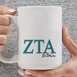 0 Zeta Tau Alpha Personalized Greek Letter Coffee Large Mug