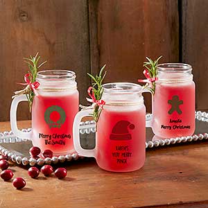 Personalized Christmas Mason Jar Glasses