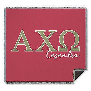 0 Alpha Chi Omega Personalized Greek Letter Woven Throw
