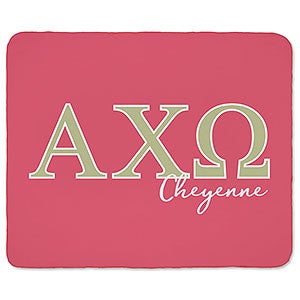 0 Alpha Chi Omega Personalized Greek Letter 50x60 Sherpa Blanket