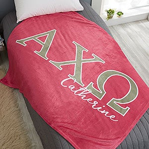 0 Alpha Chi Omega Personalized Greek Letter 50x60 Fleece Blanket