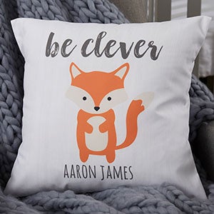 Woodland Adventure Fox Personalized Throw Pillow