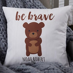 Woodland Adventure Bear Personalized Throw Pillow