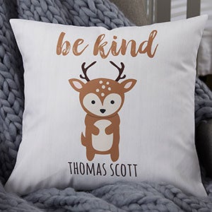 Woodland Adventure Deer Personalized Throw Pillow