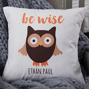Woodland Adventure Owl Personalized Throw Pillow