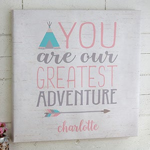 Adventure Personalized 20x20 Baby Boho Canvas Print