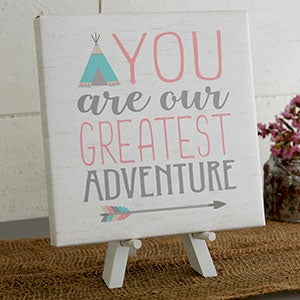 Adventure Personalized Baby Boho Mini Canvas Print